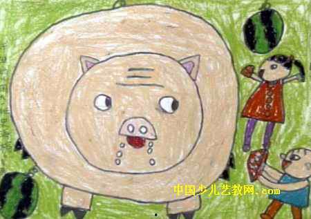 大笨猪吃瓜,大笨猪的瓜田奇遇记